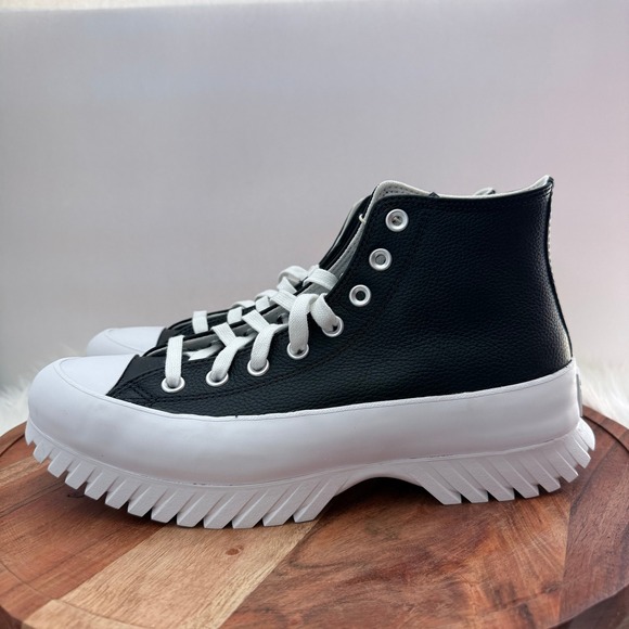 Converse CTAS Lugged 2.0 High Top Black Leather Boots Men 8.5‎ Women 10.5 - Picture 4 of 12